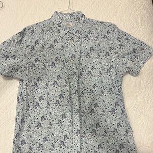Ben Sherman Light Blue Floral Short Sleeve Button-Down Shirt